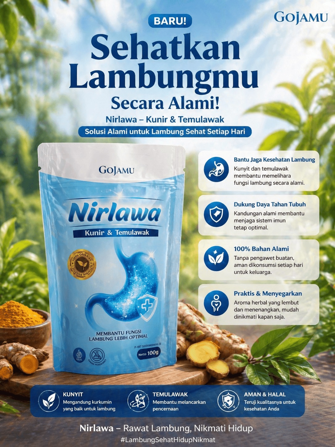 Pusat Toko Grosir Jual Nirwala Jamu Tradisional Harga Murah Kualitas Bagus Obat Lambung Alami Obati Mual Perih Kembung Begah Gerd